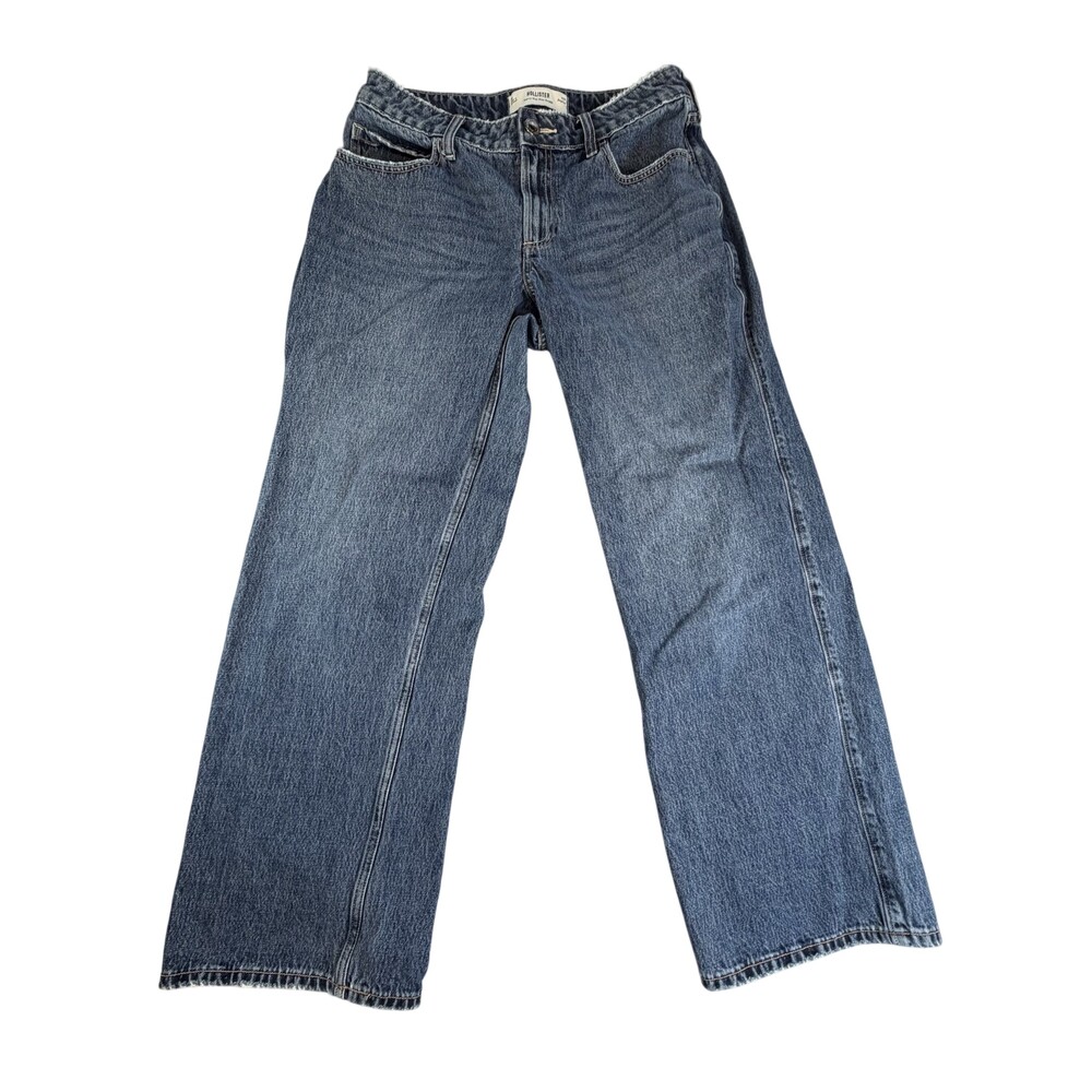 Hollister Jeans Womens 8 Blue Curvy Mid Rise Baggy Wide Leg 30x30 Denim